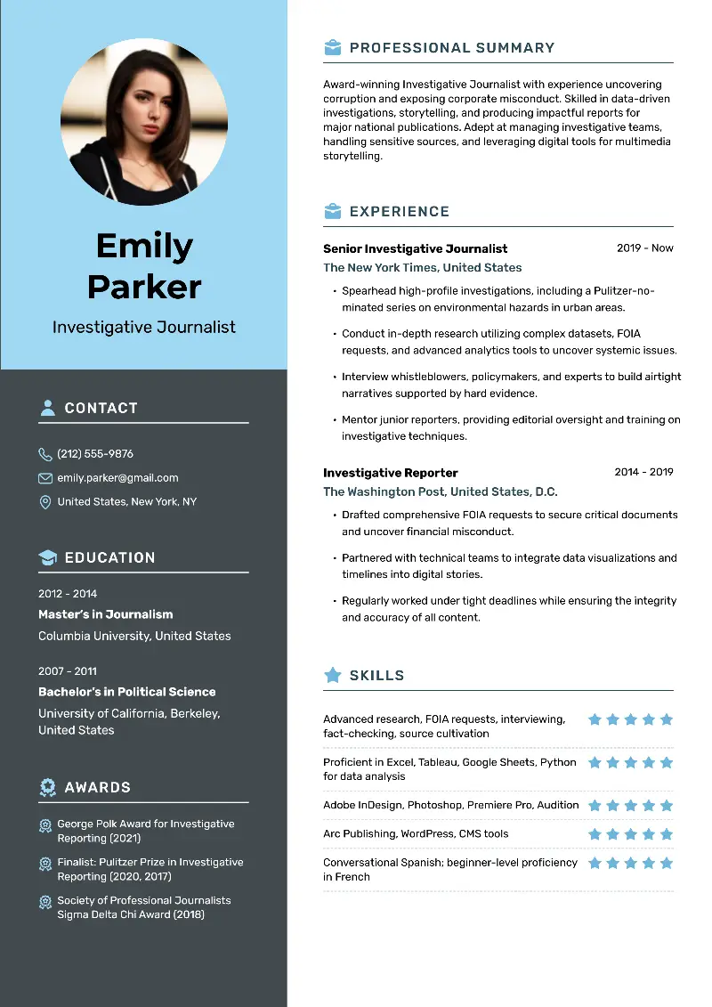 Journalist Resume Examples and Templates for 2025