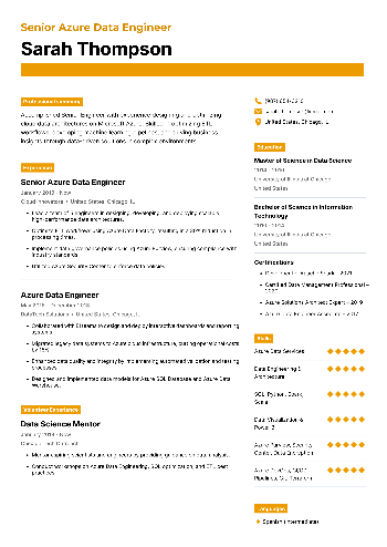 Senior Azure Data Engineer Resume