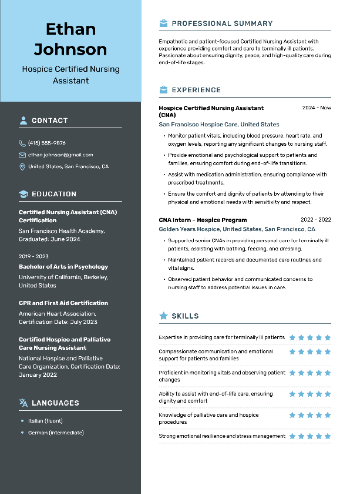 Hospice Certified Nursing Assistant Resume