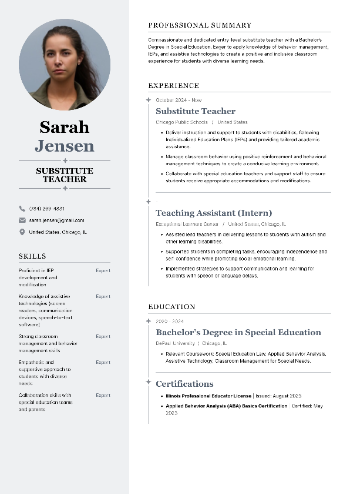 Substitute Teacher Resume Substitute Teacher Resume