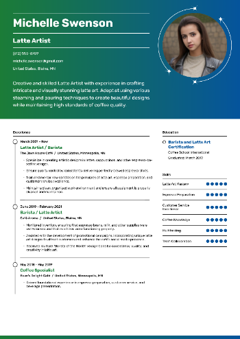 Latte Artist Resume Latte Artist Resume
