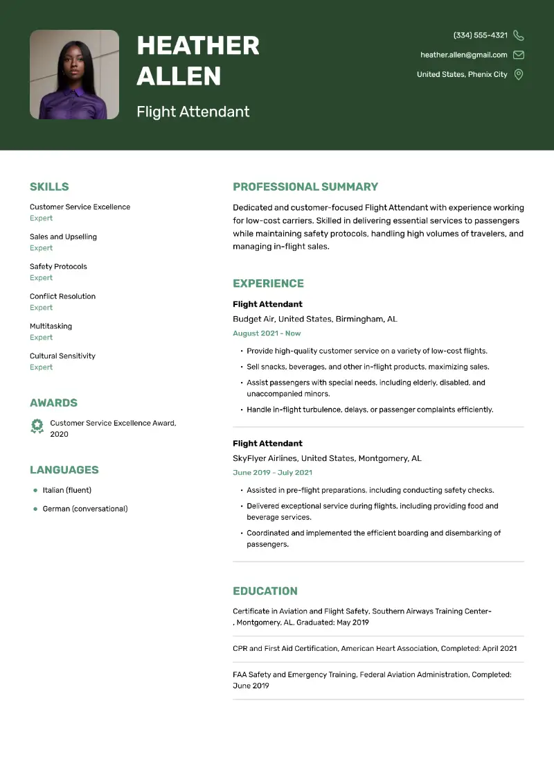 Flight Attendant Resume Flight Attendant Resume