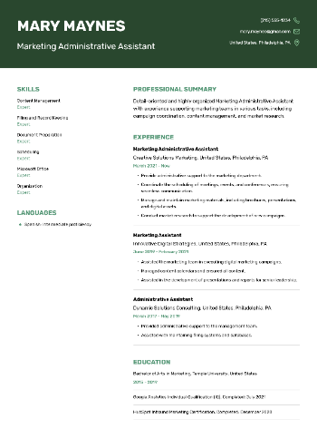 Marketing Administrative Assistant Resume Marketing Administrative Assistant Resume