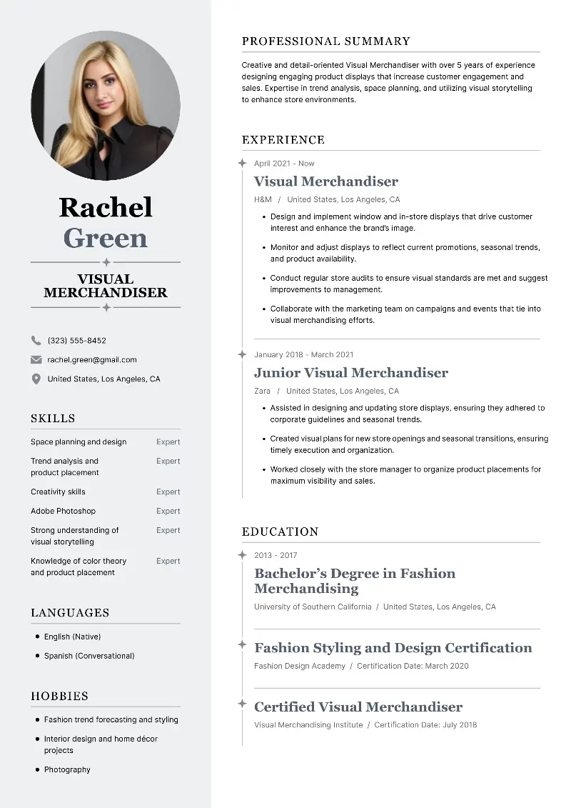 Visual Merchandiser Resume Visual Merchandiser Resume
