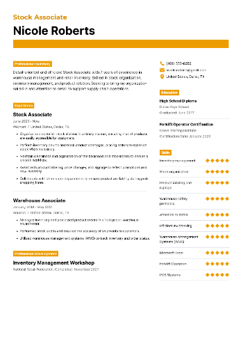 Stock Associate Resume Stock Associate Resume
