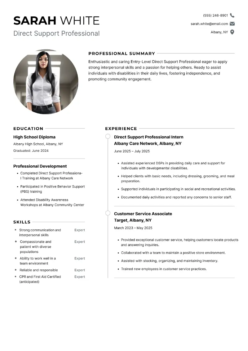 Direct Support Professional Resume