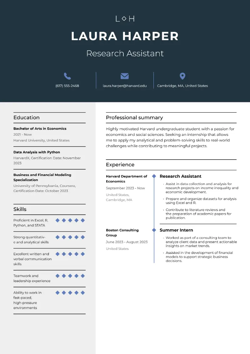 Research Assistant  Resume