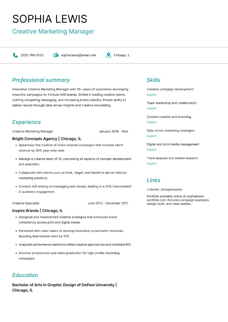 5 Marketing Manager Resume Examples and Guide for 2025