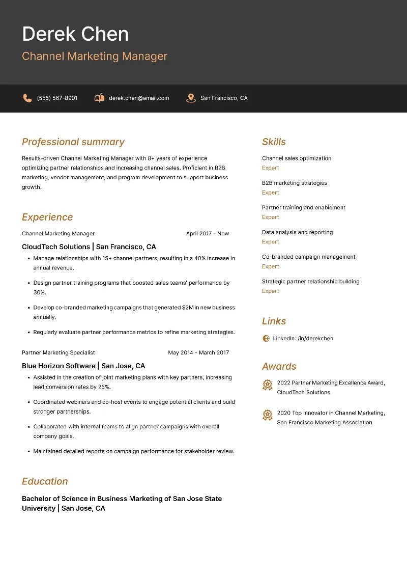 Channel Marketing Manager Resume Channel Marketing Manager Resume