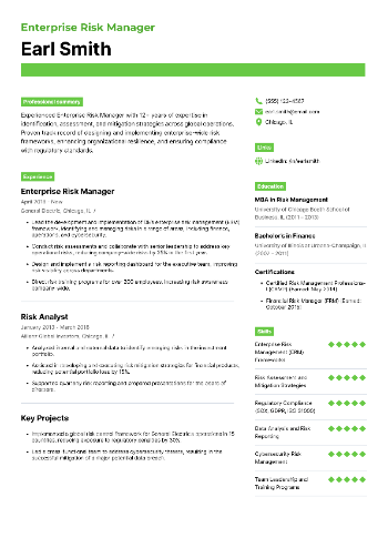 Enterprise Risk Manager Resume Enterprise Risk Manager Resume
