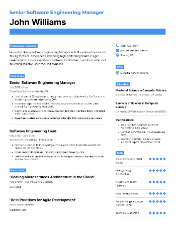 Senior Software Engineering Manager Resume Senior Software Engineering Manager Resume