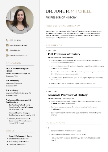 Professor of History Resume Professor of History Resume