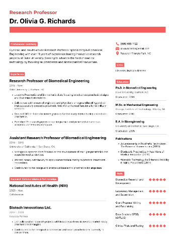 Research Professor Resume Research Professor Resume