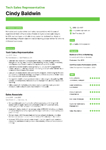Tech Sales Representative Resume Tech Sales Representative Resume