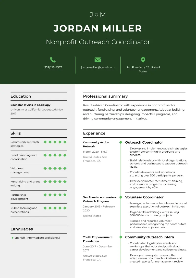 Outreach Coordinator Resume Examples and Templates