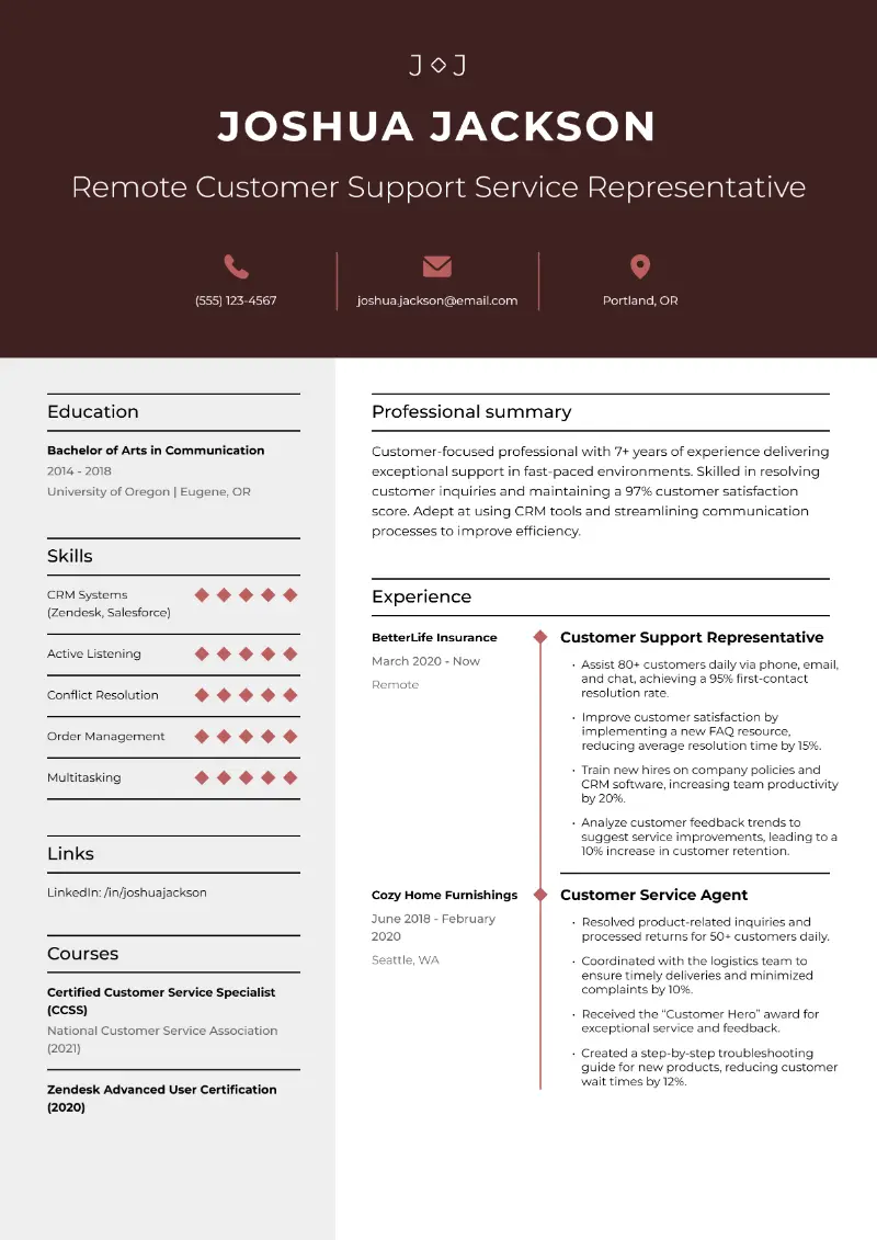 Remote Customer Service Resume: Examples and Tips for 2025