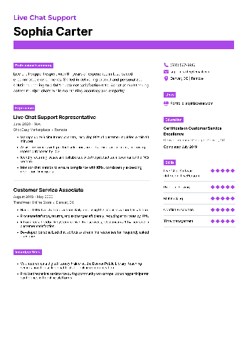 Live Chat Support Resume Live Chat Support Resume