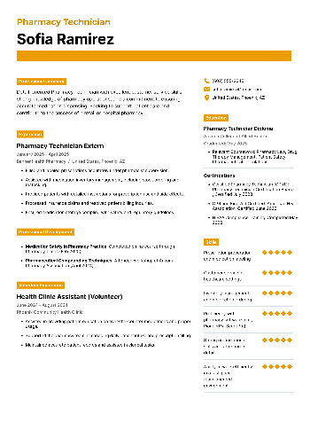 Pharmacy Technician Resume Pharmacy Technician Resume