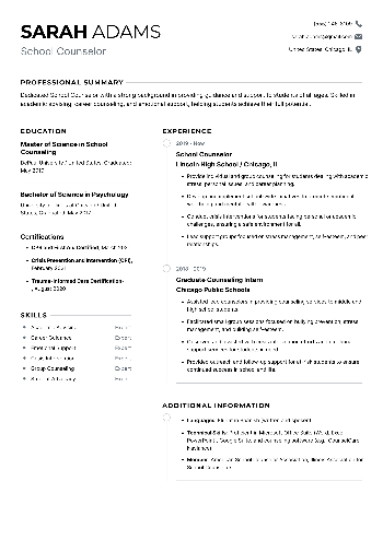 School Counselor  Resume School Counselor  Resume