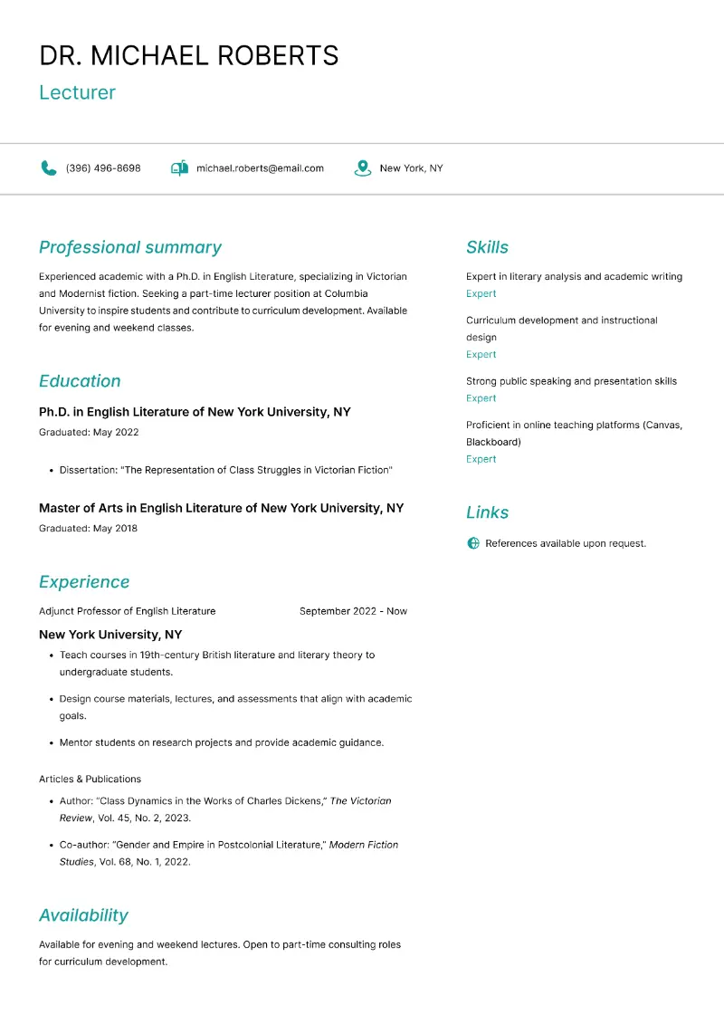 CV Examples for Students with Guide and Tips