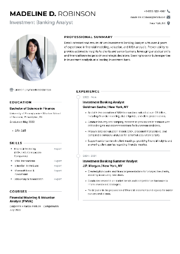 Investment Banking Analyst Resume Investment Banking Analyst Resume