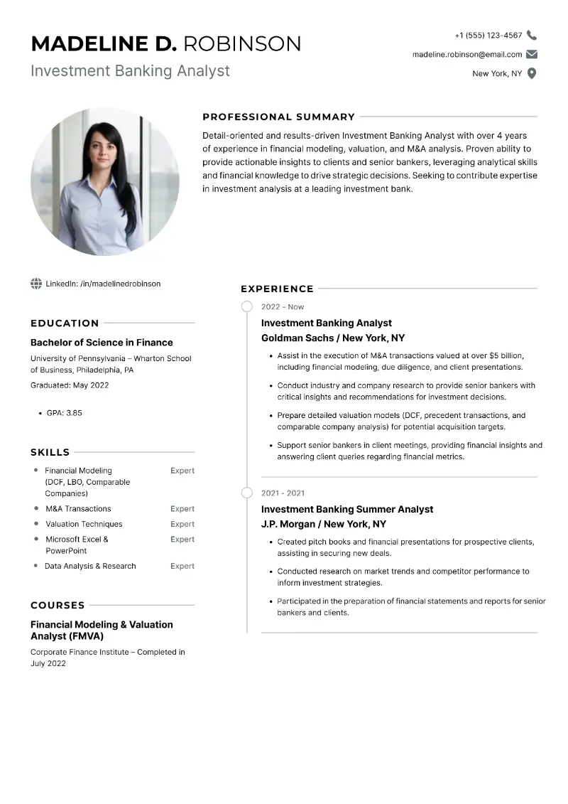 Investment Analyst Resume Examples and Tips for Success