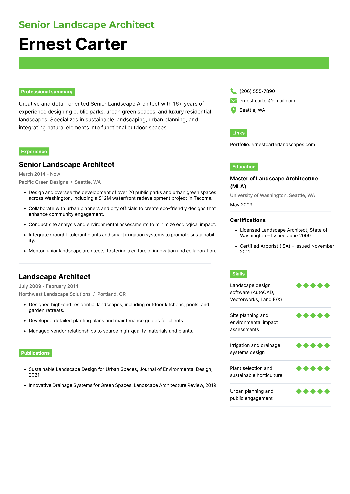 Senior Landscape Architect Resume Senior Landscape Architect Resume