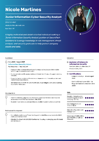 Junior Information Cyber Security Analyst Resume Junior Information Cyber Security Analyst Resume
