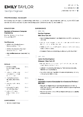 DevOps Engineer  Resume