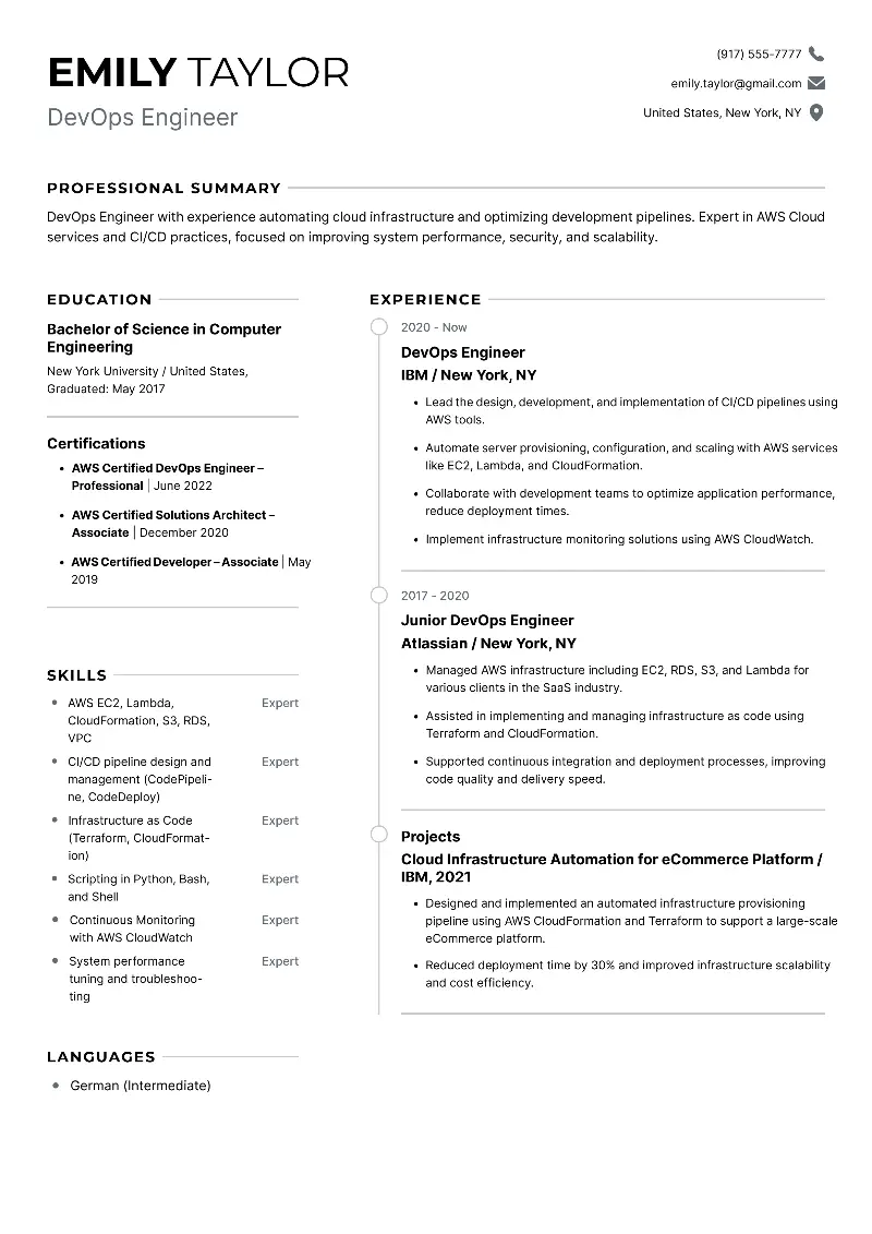 DevOps Engineer  Resume DevOps Engineer  Resume