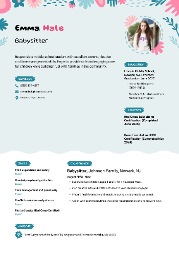Babysitter Resume Babysitter Resume