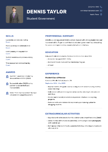 Student Government Resume Student Government Resume