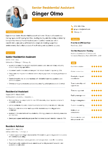 Senior Residential Assistant Resume Senior Residential Assistant Resume