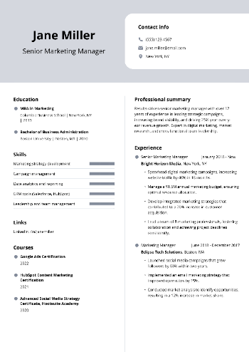 Senior Marketing Manager Resume Senior Marketing Manager Resume