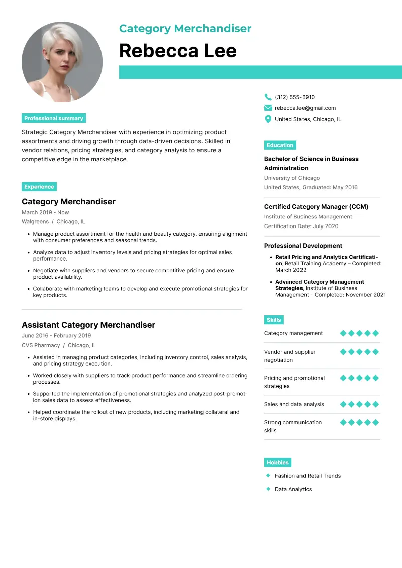 Category Merchandiser Resume