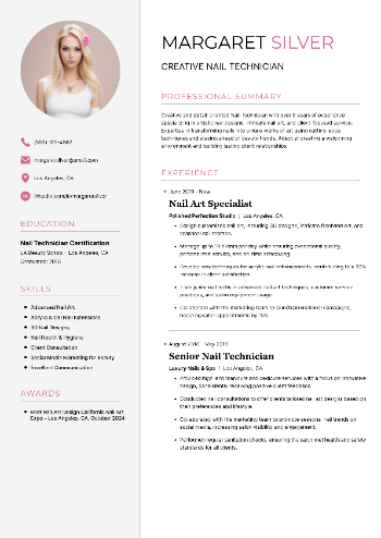 Creative Nail Technician Resume Creative Nail Technician Resume