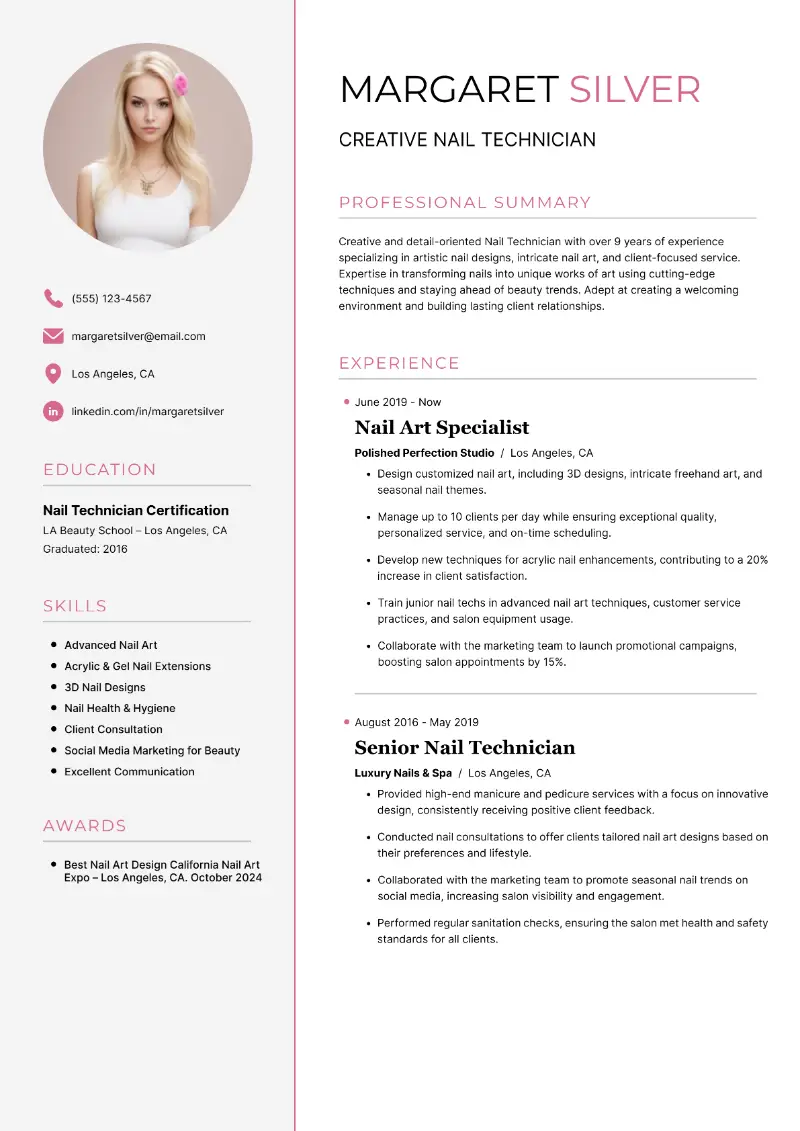Top Nail Tech Resume Examples to Stand Out in 2025