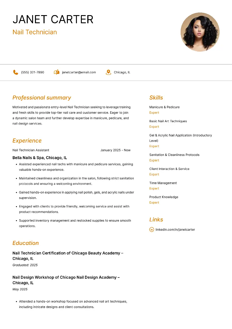 Nail Technician Resume