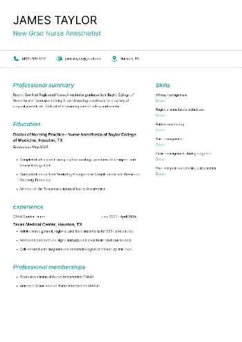 New Grad Nurse Anesthetist  Resume New Grad Nurse Anesthetist  Resume