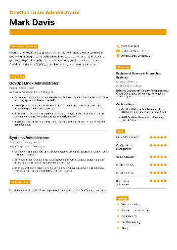 DevOps Linux Administrator Resume