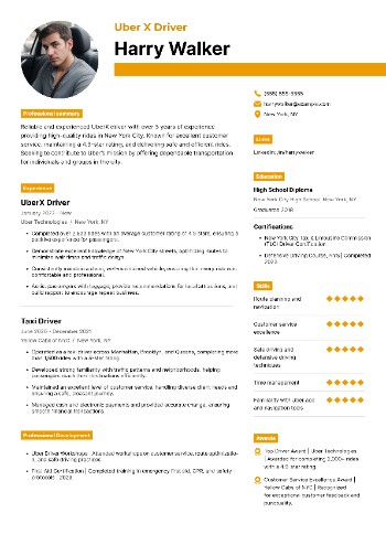 Uber X Driver CV