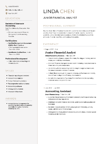 Junior Financial Analyst Resume Junior Financial Analyst Resume