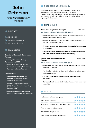 Acute Care Respiratory Therapist Resume Acute Care Respiratory Therapist Resume