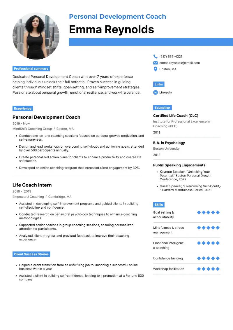Life Coach Resume Guide: Examples, Tips, and Structure
