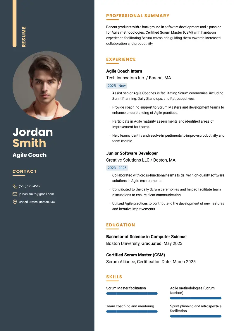 Agile Coach Resume Examples & Guide for 2025