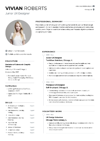 Junior UX Designer Resume