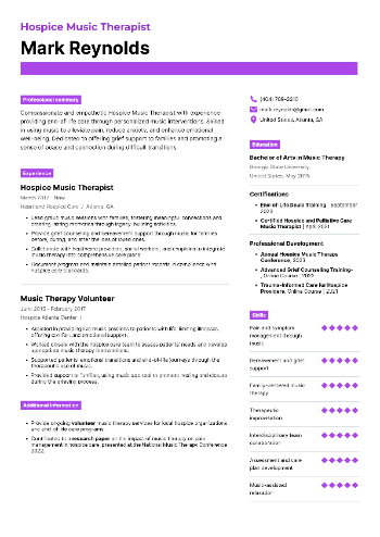 Hospice Music Therapist Resume Hospice Music Therapist Resume