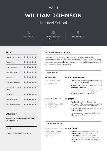 Medical School Resume Medical School Resume