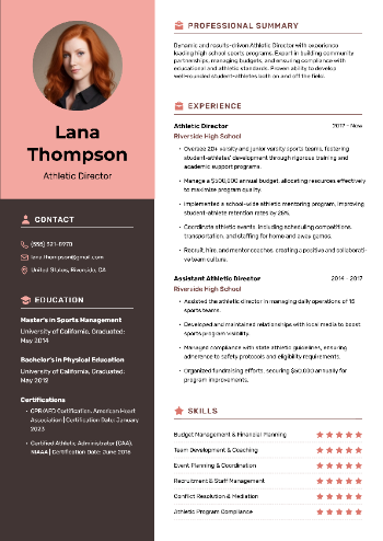 Athletic Director Resume