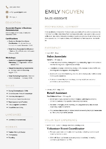 Sales Associate Resume